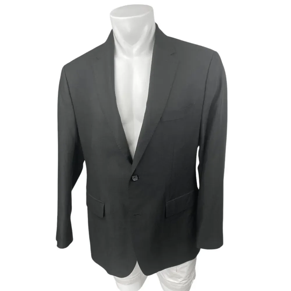 Banana Republic Reda Flexo Men's Black Wool One Button Blazer Coat Jacket Sz 42